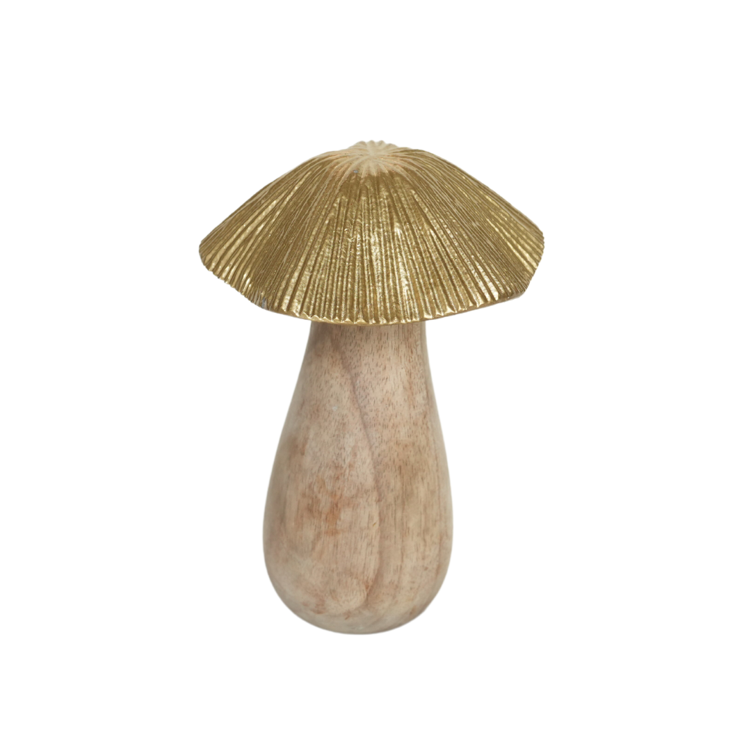 Wooden mushrooms with metal