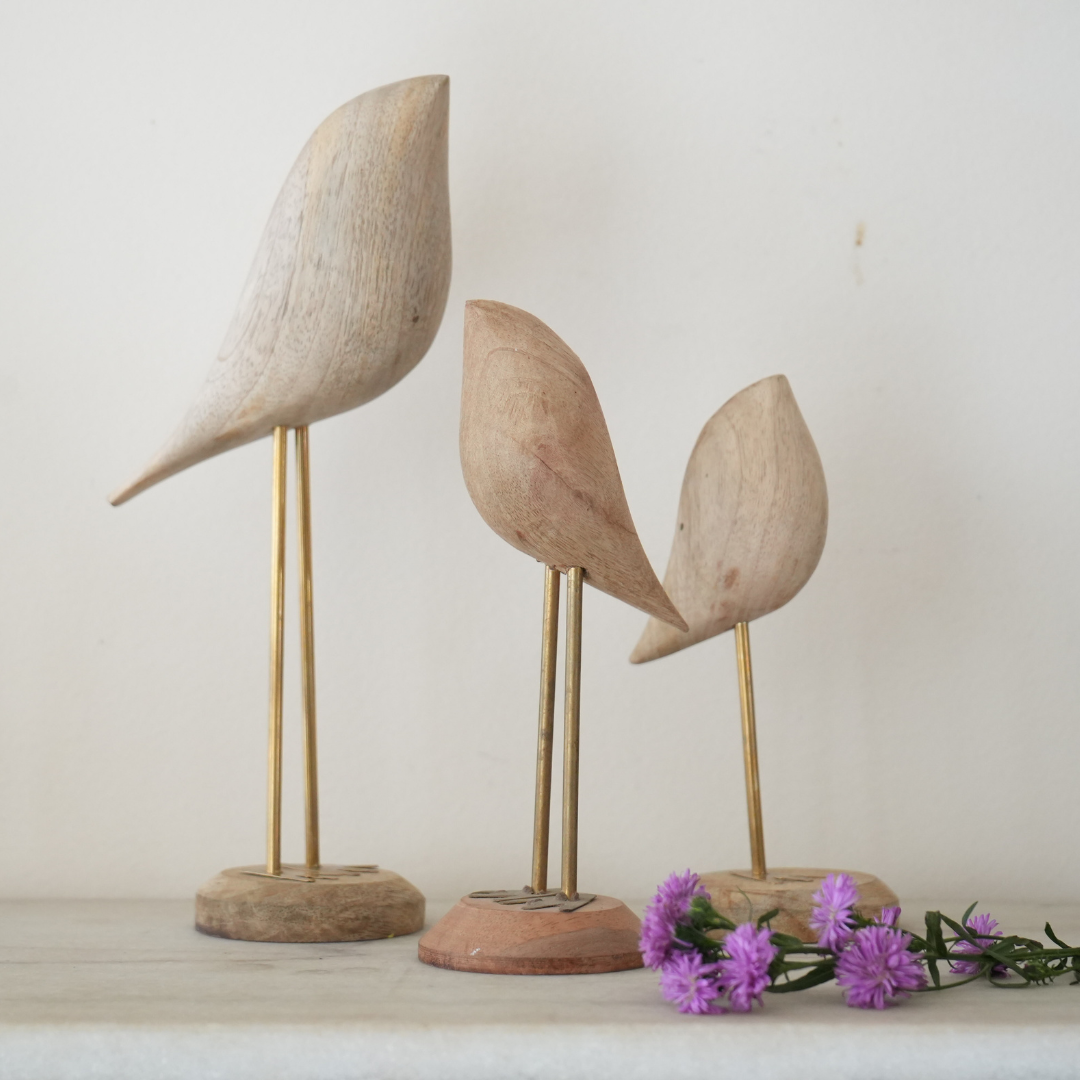 Set of 3 Abstract Bird Figures