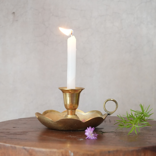brass candle holder with beautiful enamel work