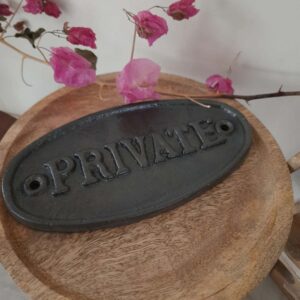 Private cast iron sign board