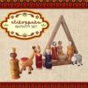 A unique Etikoppaka Nativity Crib Set with House