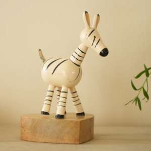 The beautiful crafted zebra is handmade in Etikoppaka