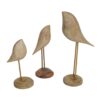 abstract bird figures made of wood and metal